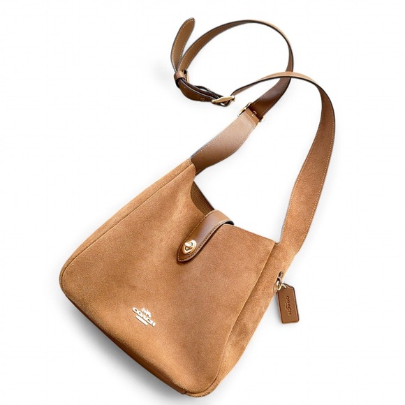 Coach Hadley Suede Convertible Crossbody Turn Lock Bag - Picture 3 of 16